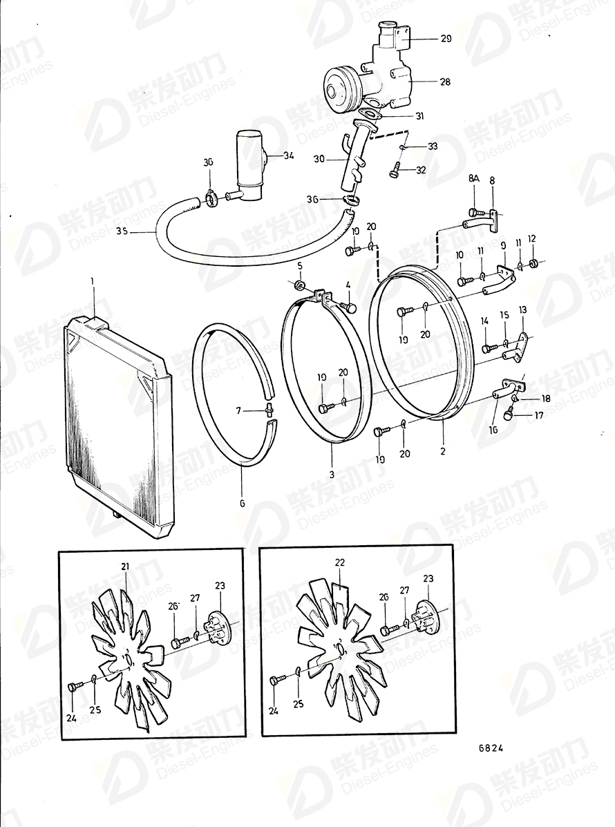 volvo penta Cross recessed screw 956086 Drawing